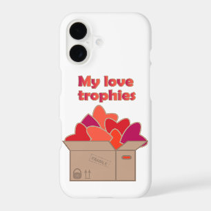 My love trophies in box full of Valentines hearts