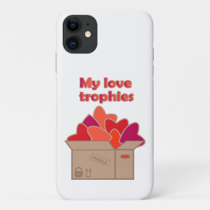 My love trophies in box full of Valentines hearts iPhone 11 Case