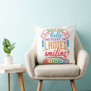 My lucky bingo throw pillow