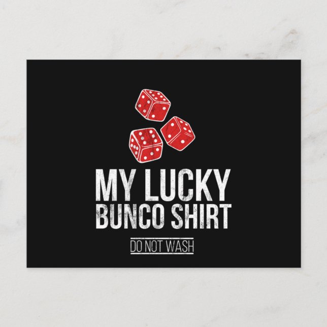 My Lucky Bunco Funny Bunco Do Not Wash Tee Postcard (Front)