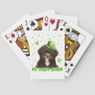 My Lucky Charm Havanese Puppy St. Patrick's Day Playing Cards
