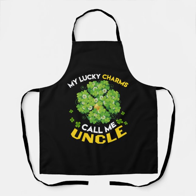 My Lucky Charms Call Me Uncle Patricks Day Apron (Front)