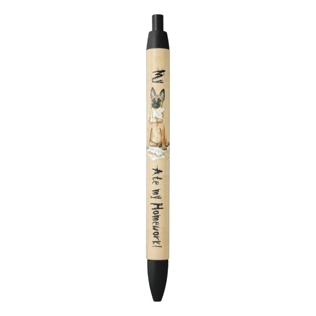 My Malinois Ate My Homework Black Ink Pen (Front Vertical)