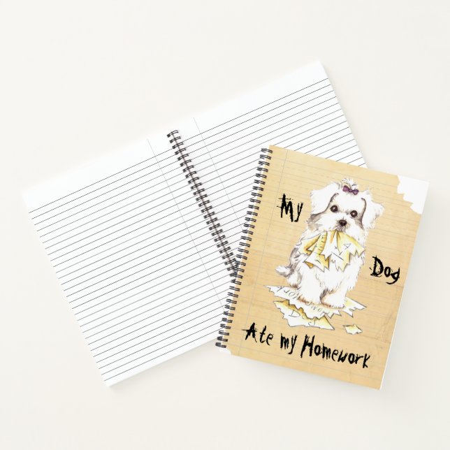 My Maltese Ate My Homework Notebook (Inside)