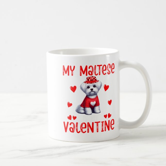 My Maltese Is My Valentine Hearts Costume Single O Coffee Mug (Right)