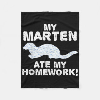 My Marten Ate My Homework Mustelid Animal Back To  Fleece Blanket