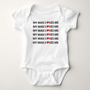 MY MASI LOVES ME RED HEART BABY BODYSUIT