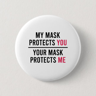 My Mask Protects You, Your Mask Protects Me 2 Inch Round Button