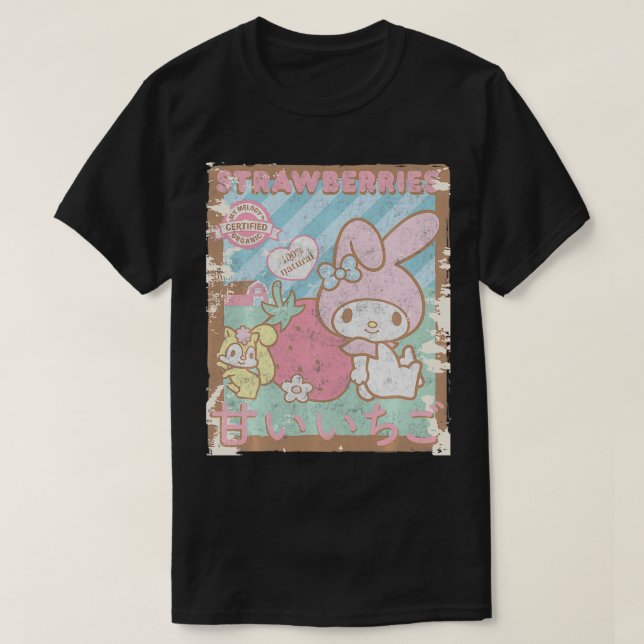 My Melody Strawberry Picking Strawberries Farm Swe T-Shirt (Design Front)
