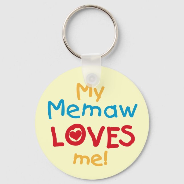 My Memaw Loves Me T-shirts and Gifts Keychain (Front)