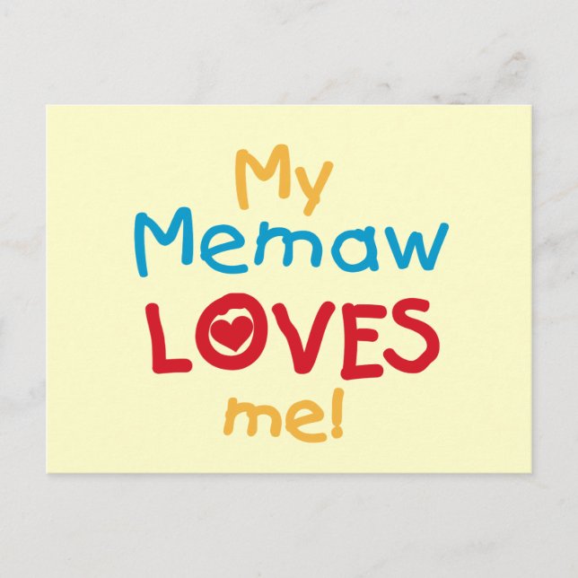 My Memaw Loves Me T-shirts and Gifts Postcard (Front)