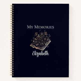 My memories elegant gift blue and gold colour notebook