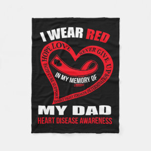 My Memory Of My Dad Heart Disease Awareness Fleece Blanket