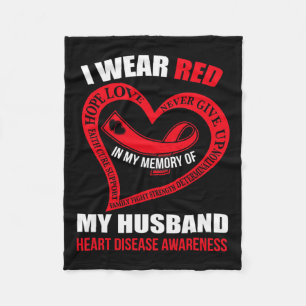 My Memory Of My Husband Heart Disease Awareness Fleece Blanket