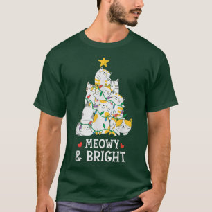 MY MEOW CATS CHRISTMAS TREE Pajama  Xmas Funny  T-Shirt