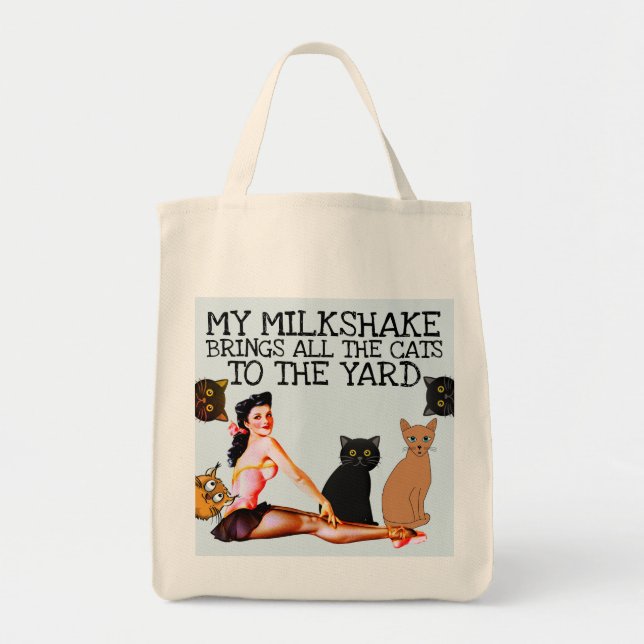 MY MILKSHAKE BRINGS ALL THE CATS TO THE YARD TOTES (Front)
