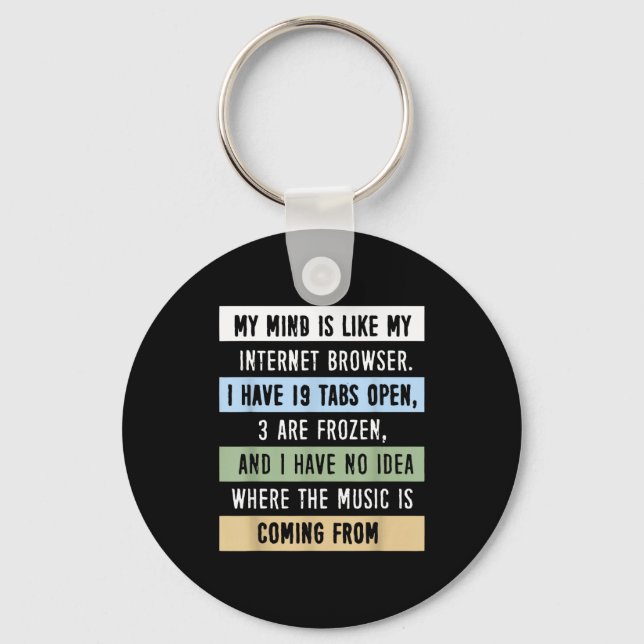 My Mind Is Like A Internet Browser  Keychain (Front)