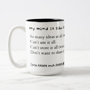 my mind is like a popcorn machine FUNNY nerd Two-Tone Coffee Mug