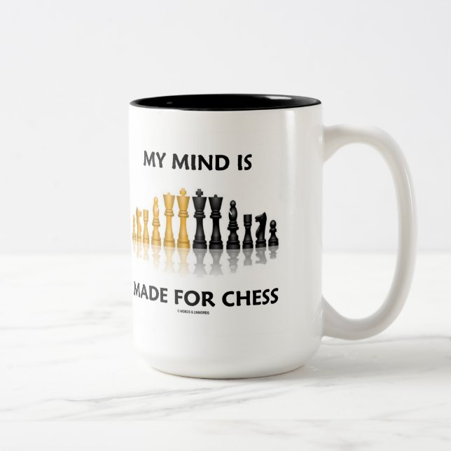 My Mind Is Made For Chess (Reflective Chess Set) Two-Tone Coffee Mug (Right)