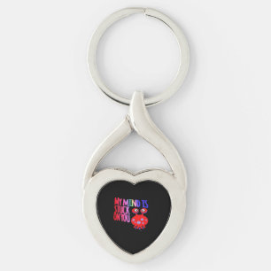 My Mind Is Stuck On You Heartfelt Minimal Design  Keychain
