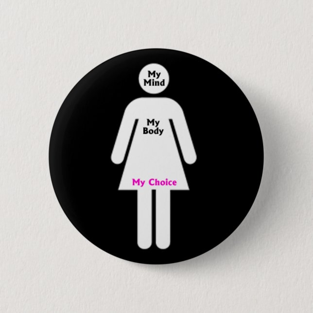 My Mind, My Body, My Choice 2 Inch Round Button (Front)