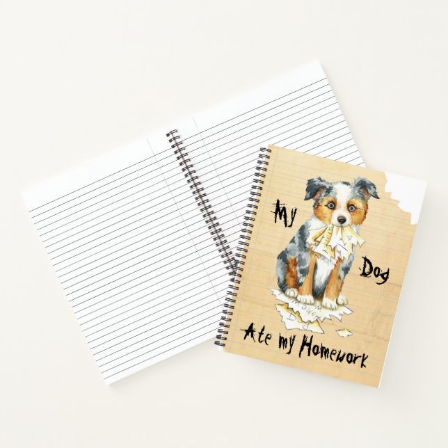 My Mini American Shepherd Ate My Homework Notebook (Inside)