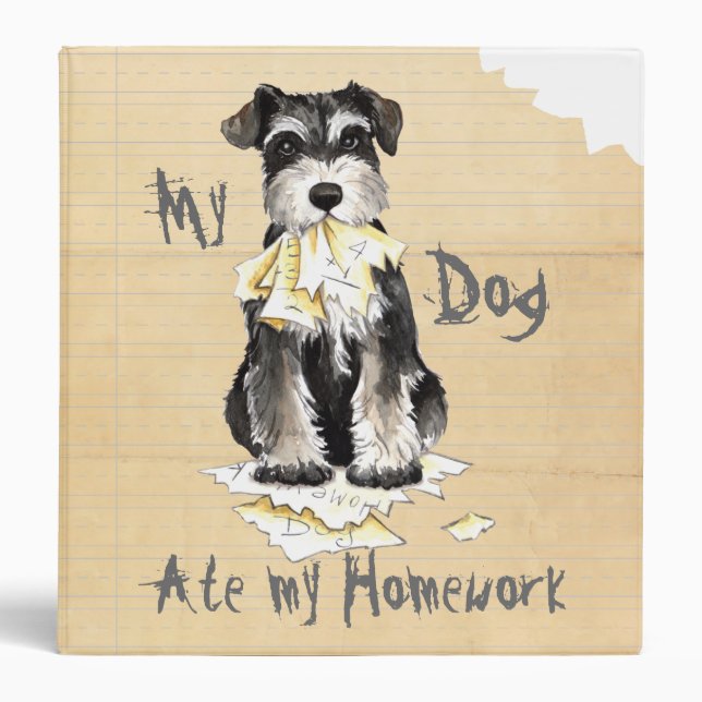 My Miniature Schnauzer Ate My Homework Binder (Front)