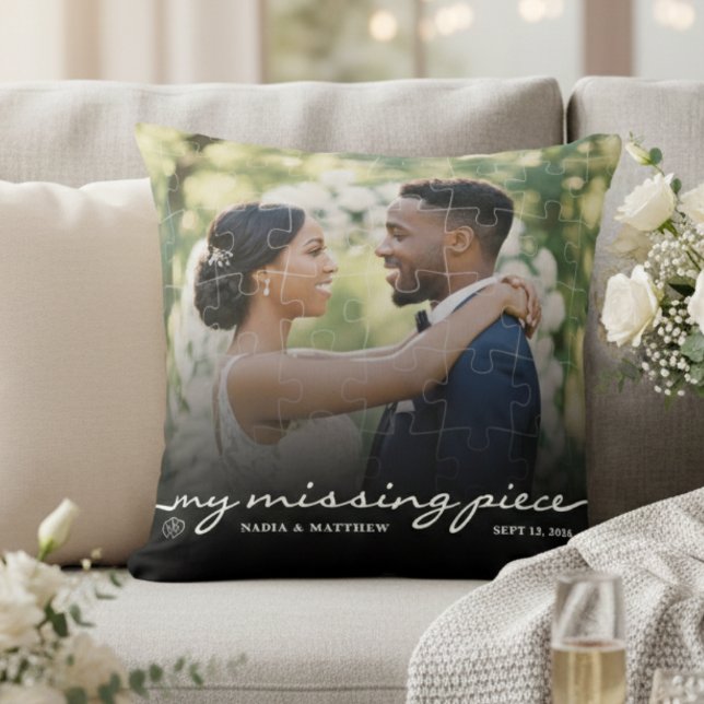 My Missing Piece Photo Jigsaw Puzzle Wedding Throw Pillow (My Missing Piece Photo Jigsaw Puzzle Wedding Throw Pillow
)