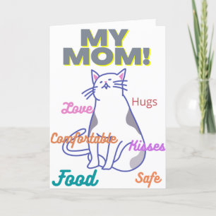 My mom a cat mothers day card to human mom 