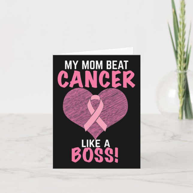 My Mom Beat Breast Cancer - Survivor Awareness  Card (Front)