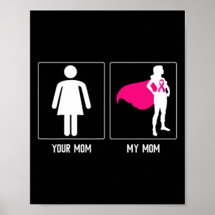 My Mom Breast Cancer Survivor Superhero Mothers Da Poster
