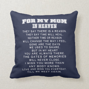 My Mom In Heaven Throw Pillow
