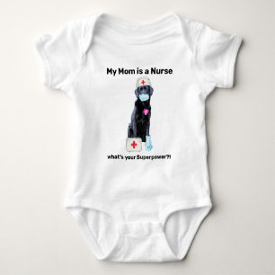 My Mom Is A Nurse Cute Dog Super Nurse Baby Bodysuit