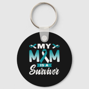 My Mom Is A Survivor Cervical Cancer Awareness Keychain