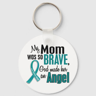 My Mom Is An Angel 1 Ovarian Cancer Keychain