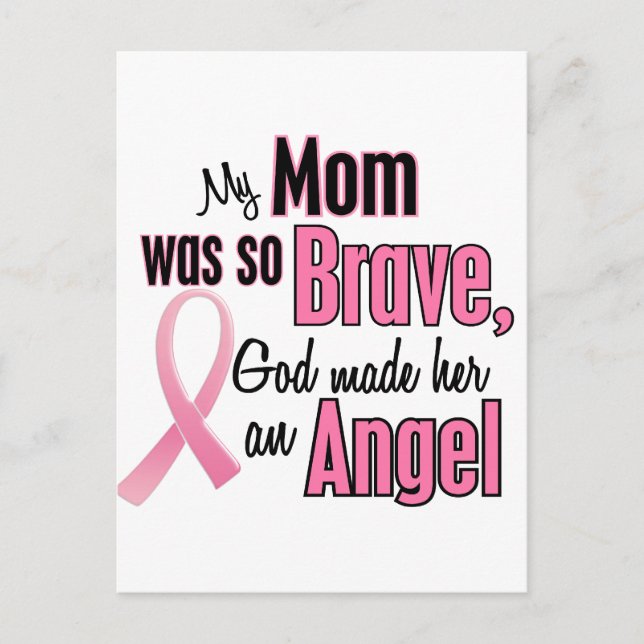 My Mom Is An Angel Breast Cancer Postcard (Front)