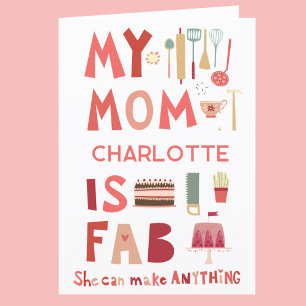 My Mom is Fab Personalized Fun Card