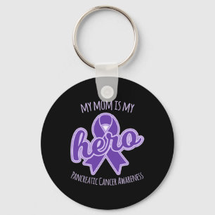 My Mom Is My Hero Pancreatic Cancer Awareness Keychain