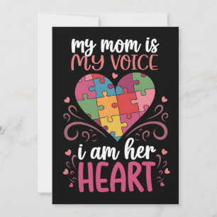 My Mom Is My Voice Autism Autistic Awareness Invitation
