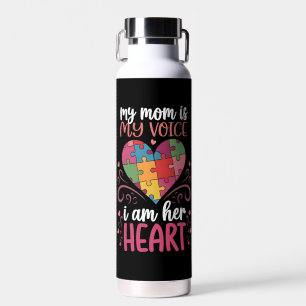 My Mom Is My Voice Autism Autistic Awareness Water Bottle