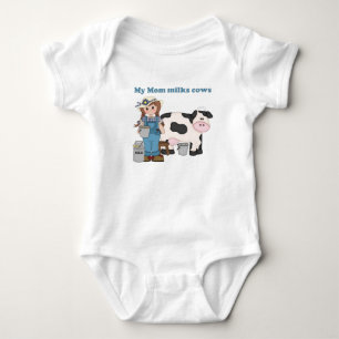 My Mom Milks Cows Baby Bodysuit