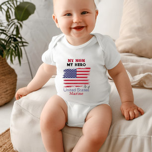 My Mom My Hero is a U.S. Marine Baby Bodysuit