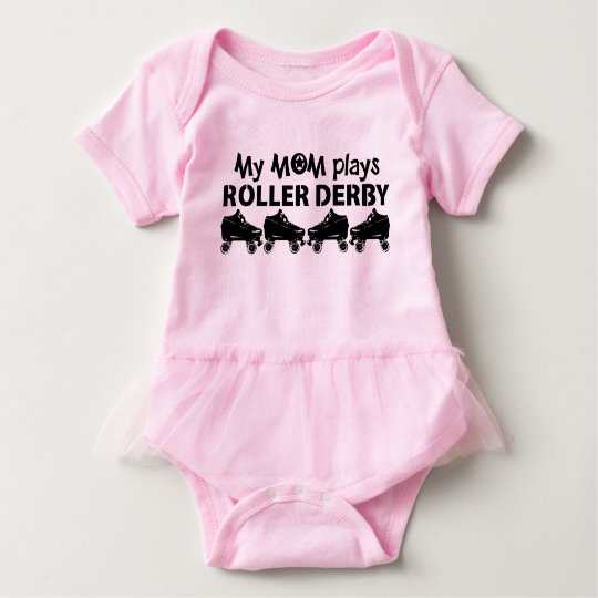 My Mom plays Roller Derby, Roller Skating Baby Bodysuit