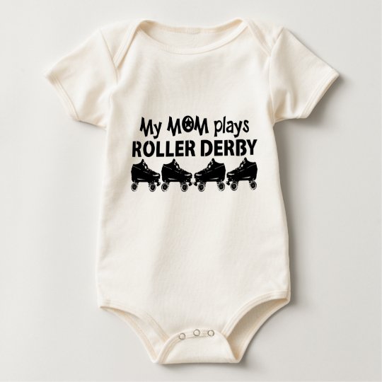 My Mom plays Roller Derby, Roller Skating Baby Bodysuit