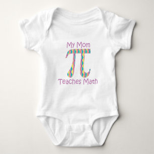 My Mom Teaches Math Pastel.png Baby Bodysuit