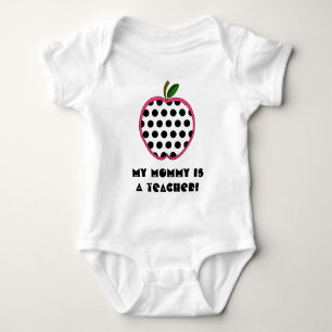 My Mommy is a Teacher Shirt - Polka Dot Apple