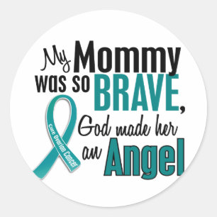 My Mommy Is An Angel 1 Ovarian Cancer Classic Round Sticker