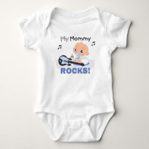 My Mommy Rocks Blue Guitar Infant Creeper BodySuit