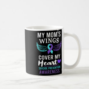 My Mom's Wings Cover Heart Suicide Awareness Ribbo Coffee Mug
