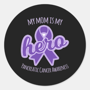My Mom's Wings Cover My Heart Pancreatic Cancer Aw Classic Round Sticker